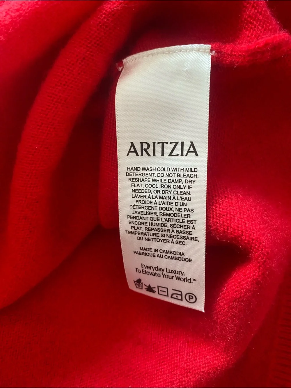 Aritzia Red V-Neck Women's Cashmere Sweater M - Picture 7 of 8